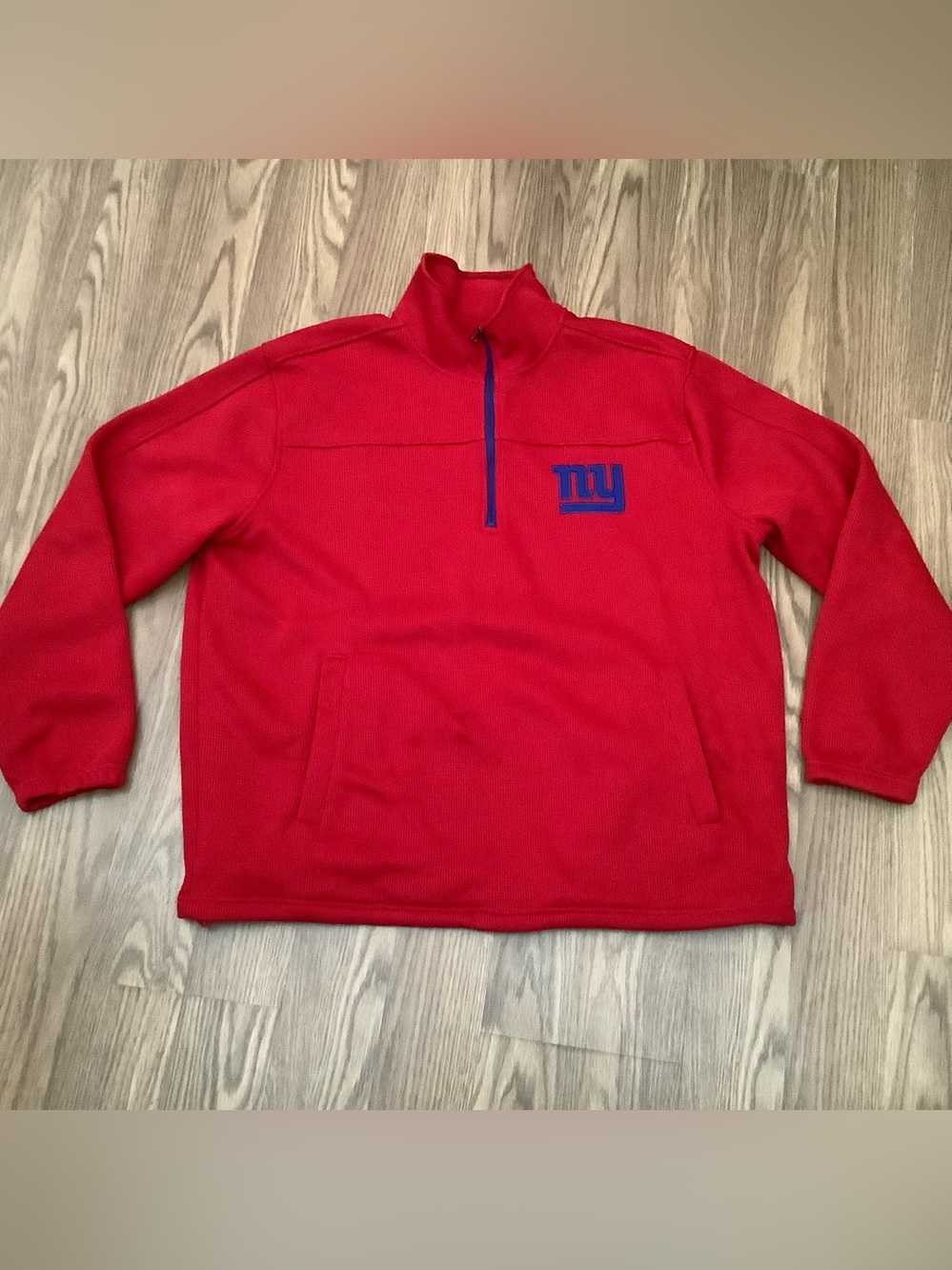 New York Giants NFL 1/4 Zip Pullover Men's XXL G-III Apparel Waffle/Thermal Knit